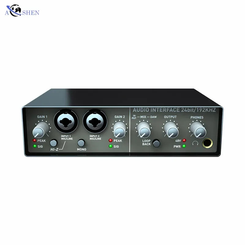 USB Audio Interface Mixer 2 Channel Recording