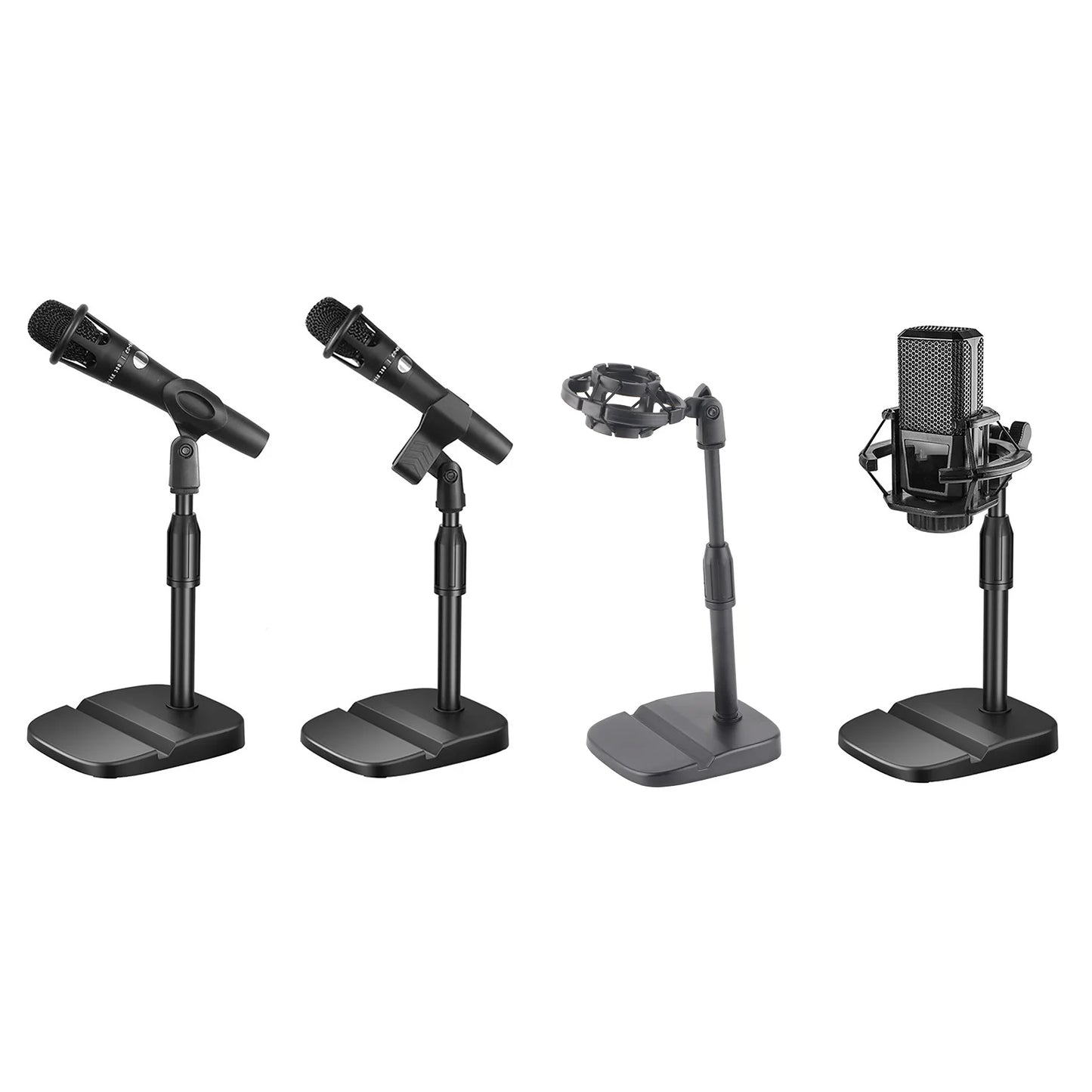 Adjustable Desktop Microphone Stand with Device Slot
