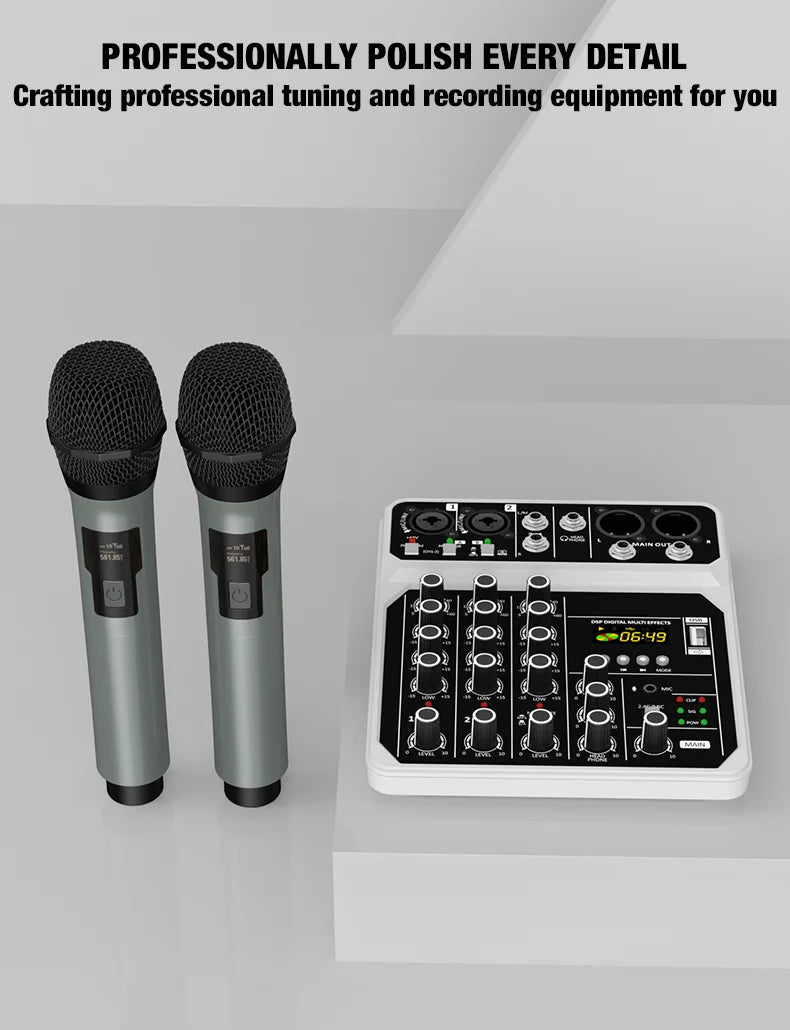 4 Channel Audio Mixer Bluetooth Recording Kit