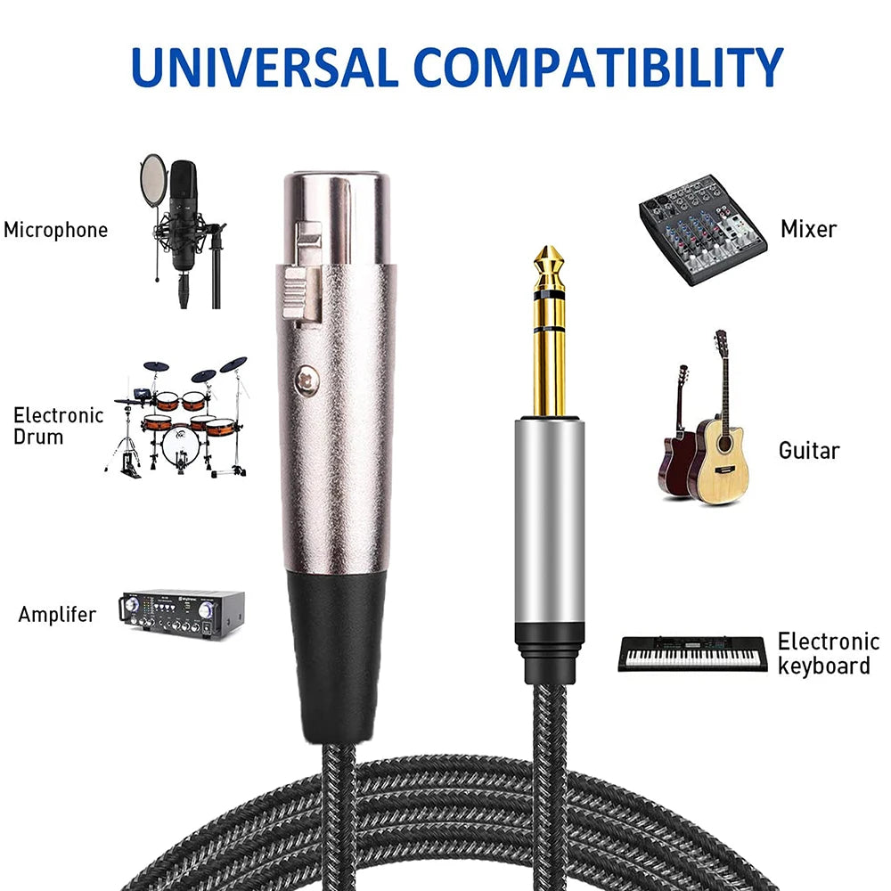 6.35mm TRS to XLR Audio Cable Braided