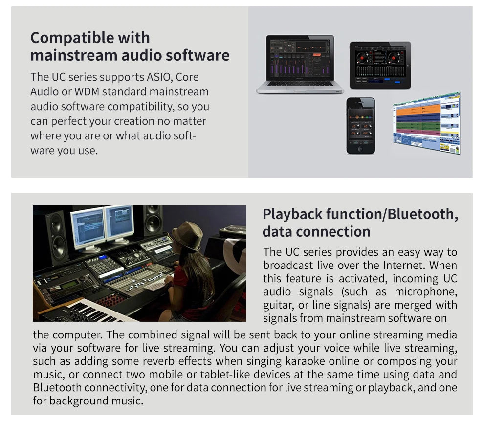 UC42 USB Audio Interface Recording Sound Card