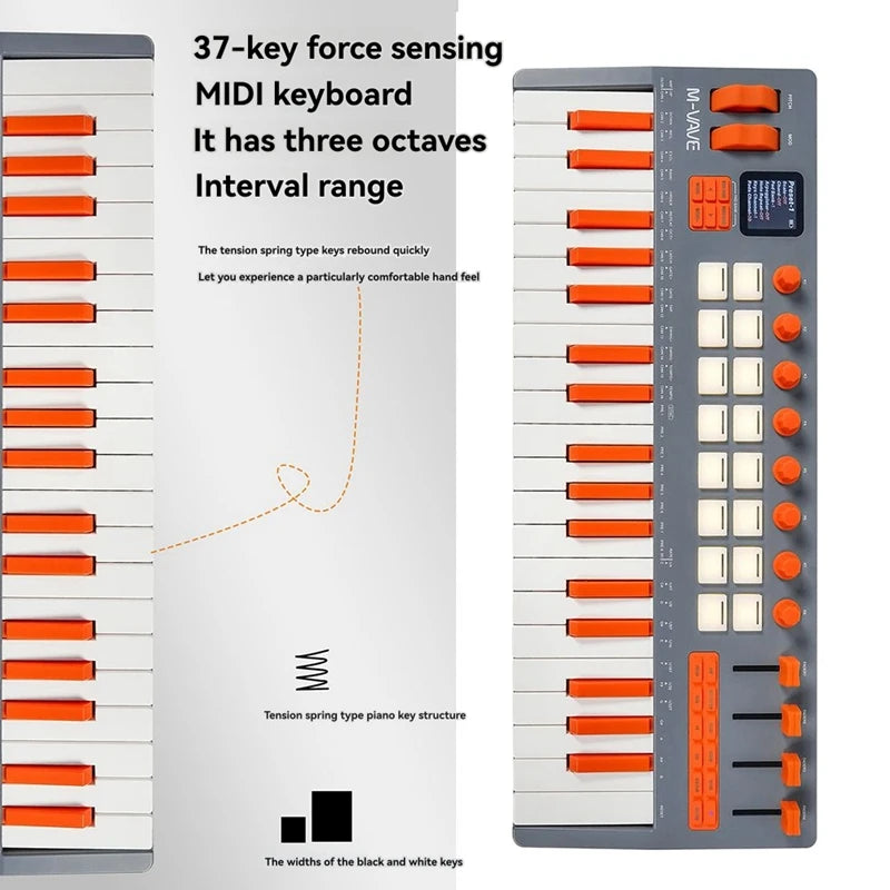 37-Key MIDI Controller Keyboard