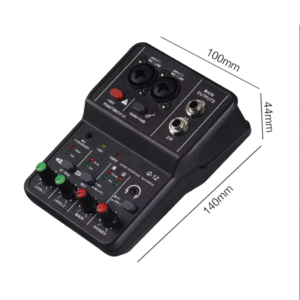2-Channel USB Audio Interface Mixer