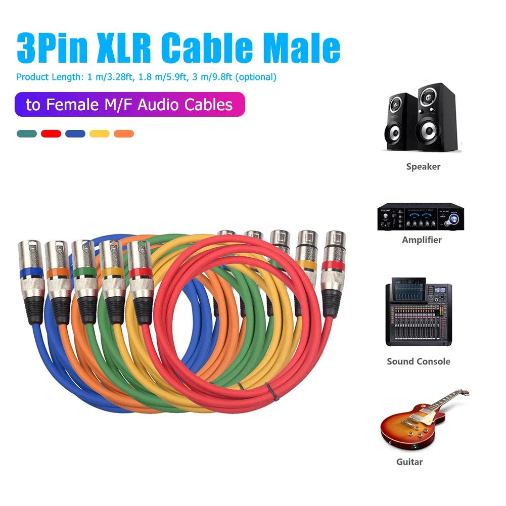 XLR Microphone Extension Cable 3-Pin Balanced