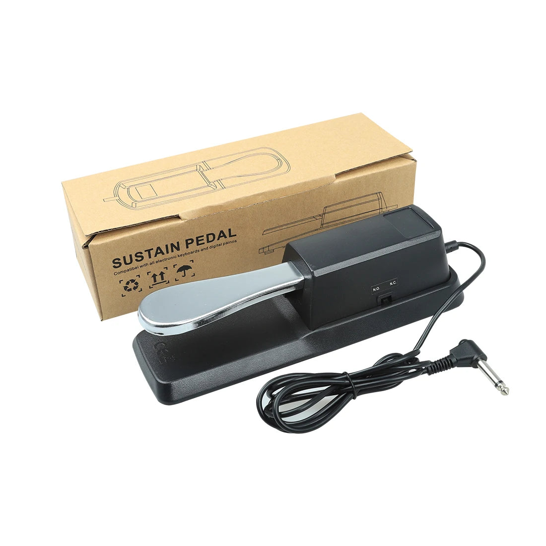 Sustain Pedal with Polarity Switch for MIDI Keyboard