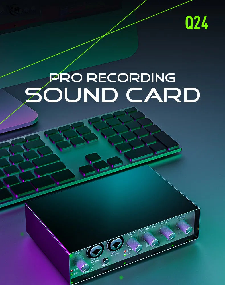 USB Audio Interface Mixer 2 Channel Recording