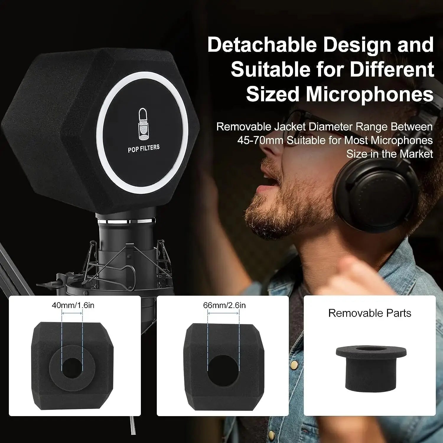 Microphone Isolation Ball Pop Filter Shield
