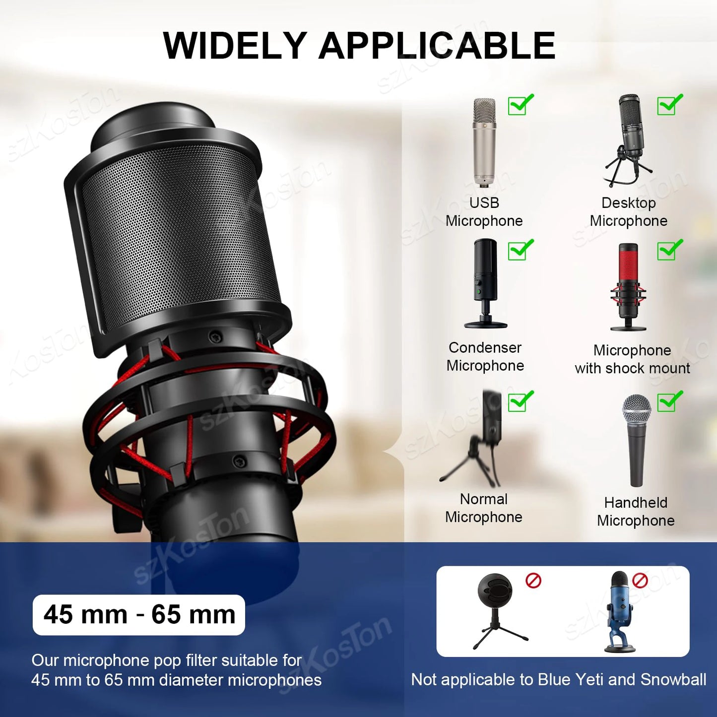 Triple Layer Microphone Pop Filter Shield