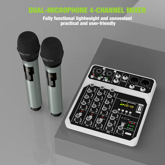 4 Channel Audio Mixer Bluetooth Recording Kit