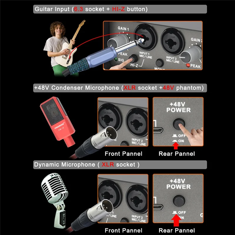 USB Audio Interface 24 Bit 192kHz Recording
