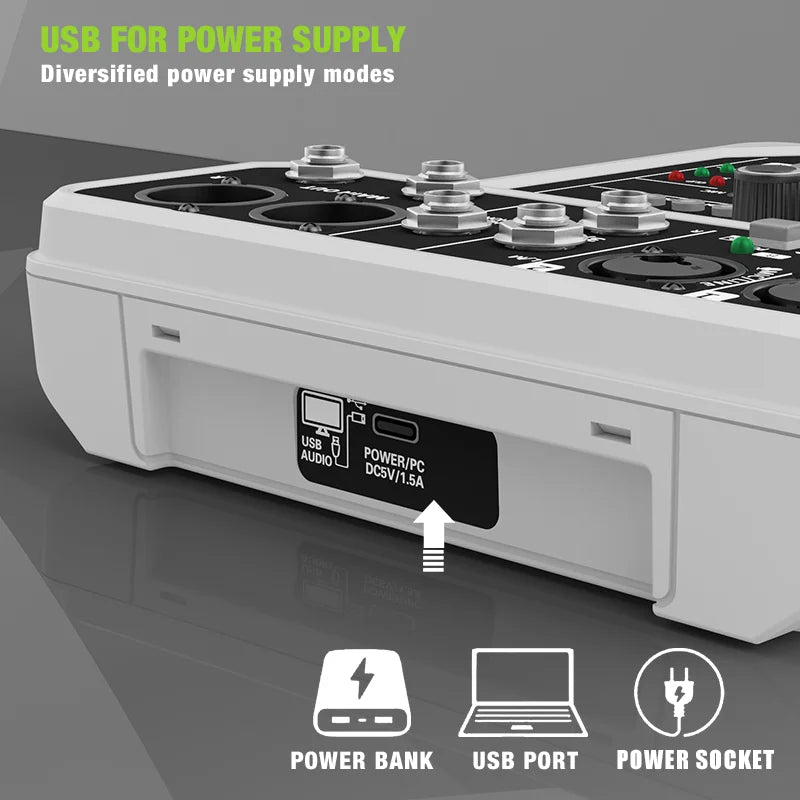 4 Channel Audio Mixer Bluetooth Recording Kit