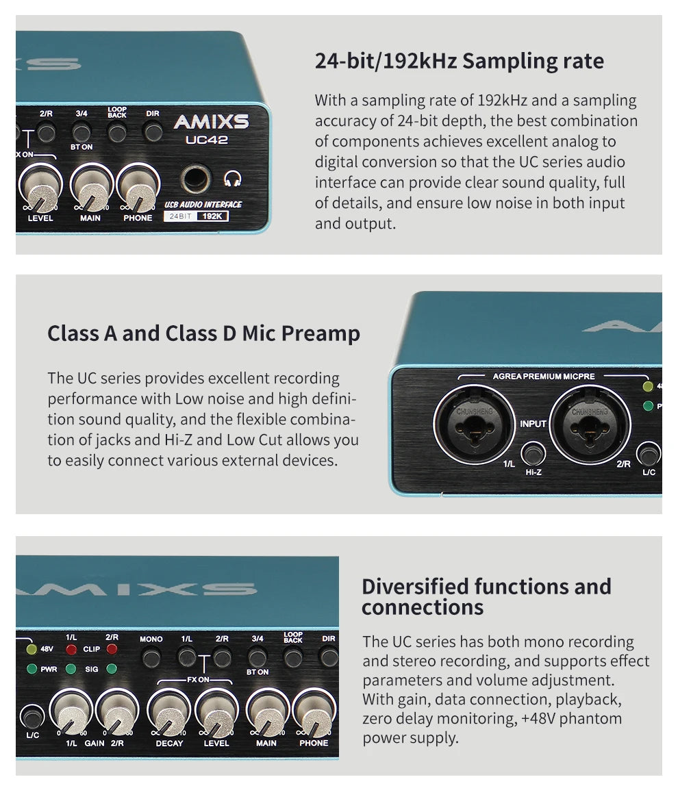 UC42 USB Audio Interface Recording Sound Card