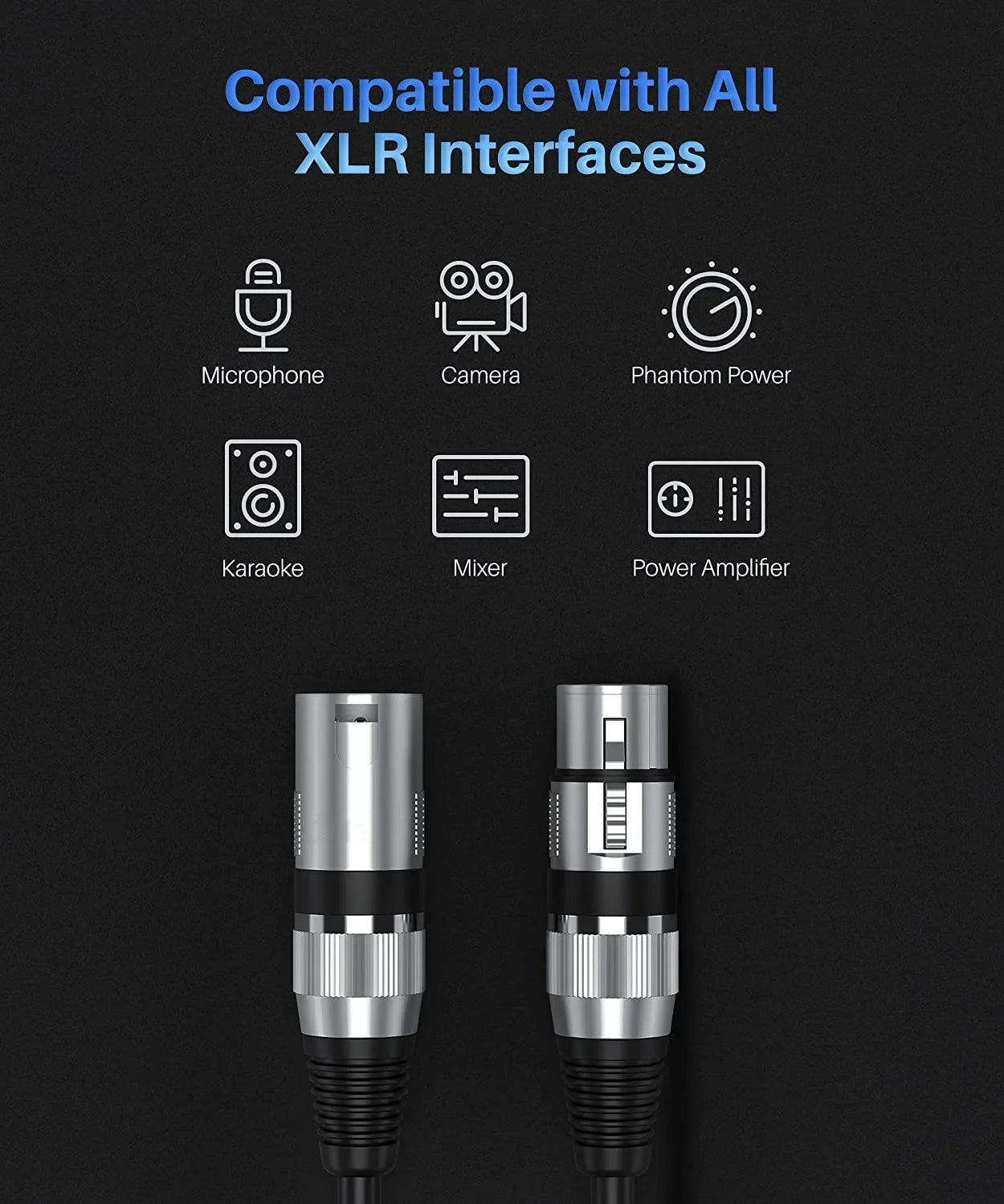 XLR Microphone Cable 3-Pin Balanced Audio Cable