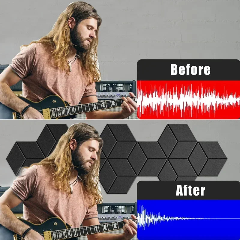 Hexagonal Acoustic Panels 12 Pack