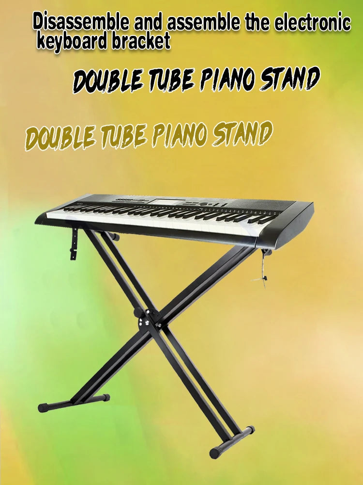 Adjustable Double X Keyboard Stand with Locking Straps
