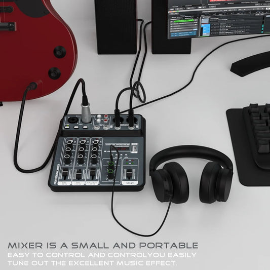 4 Channel Bluetooth Mixer with 48V Phantom Power