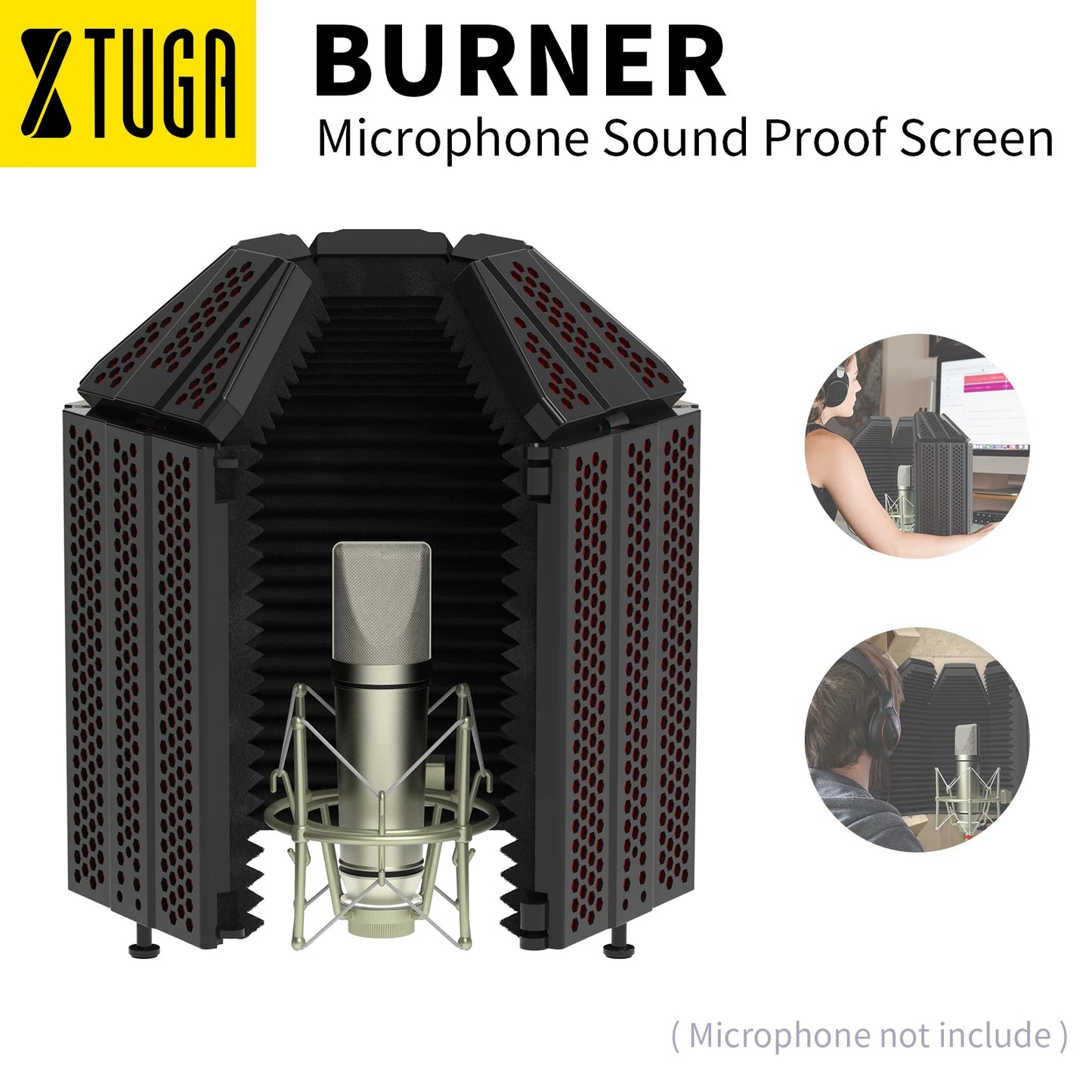 Microphone Isolation Shield Foldable Studio Pop Filter
