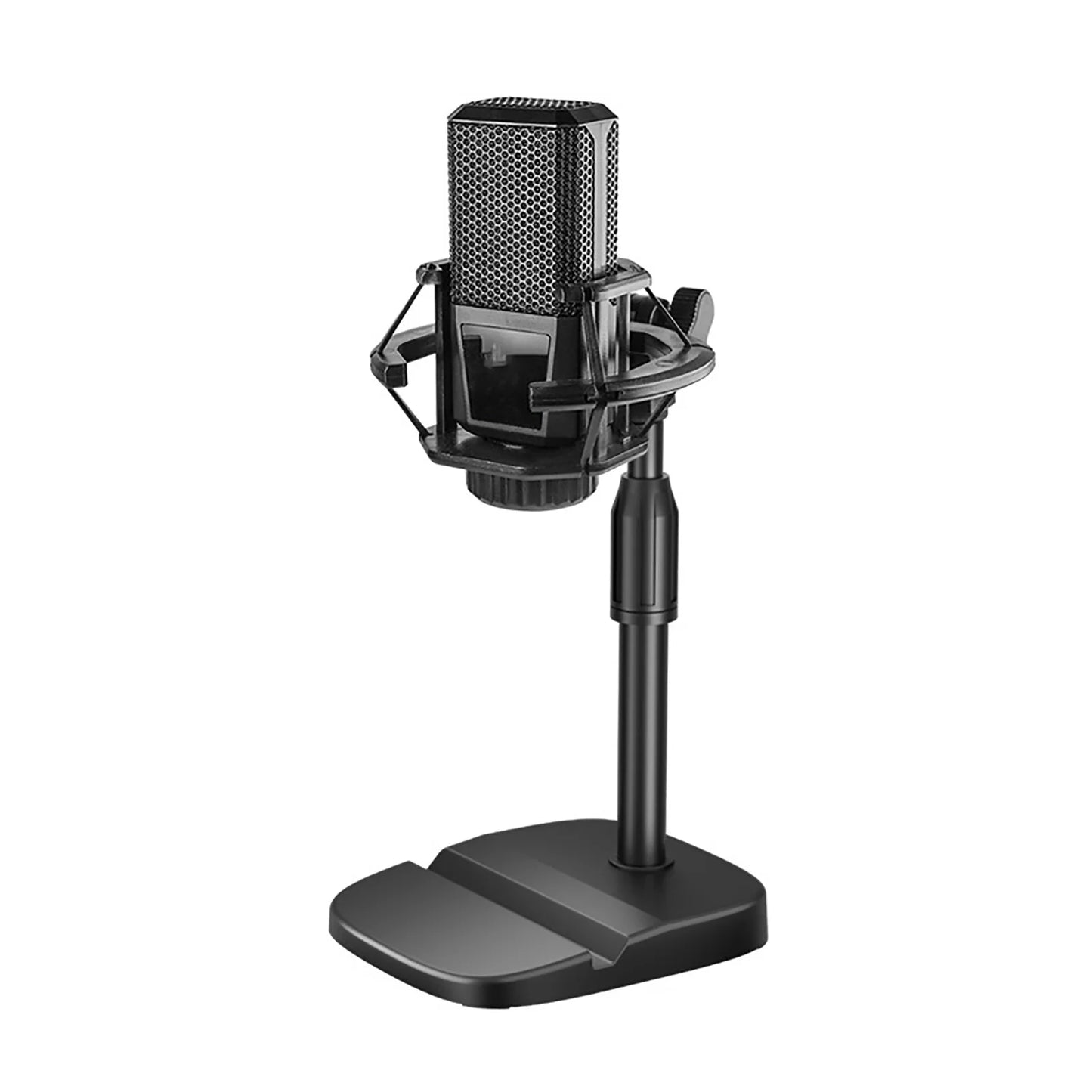 Adjustable Desktop Microphone Stand with Device Slot