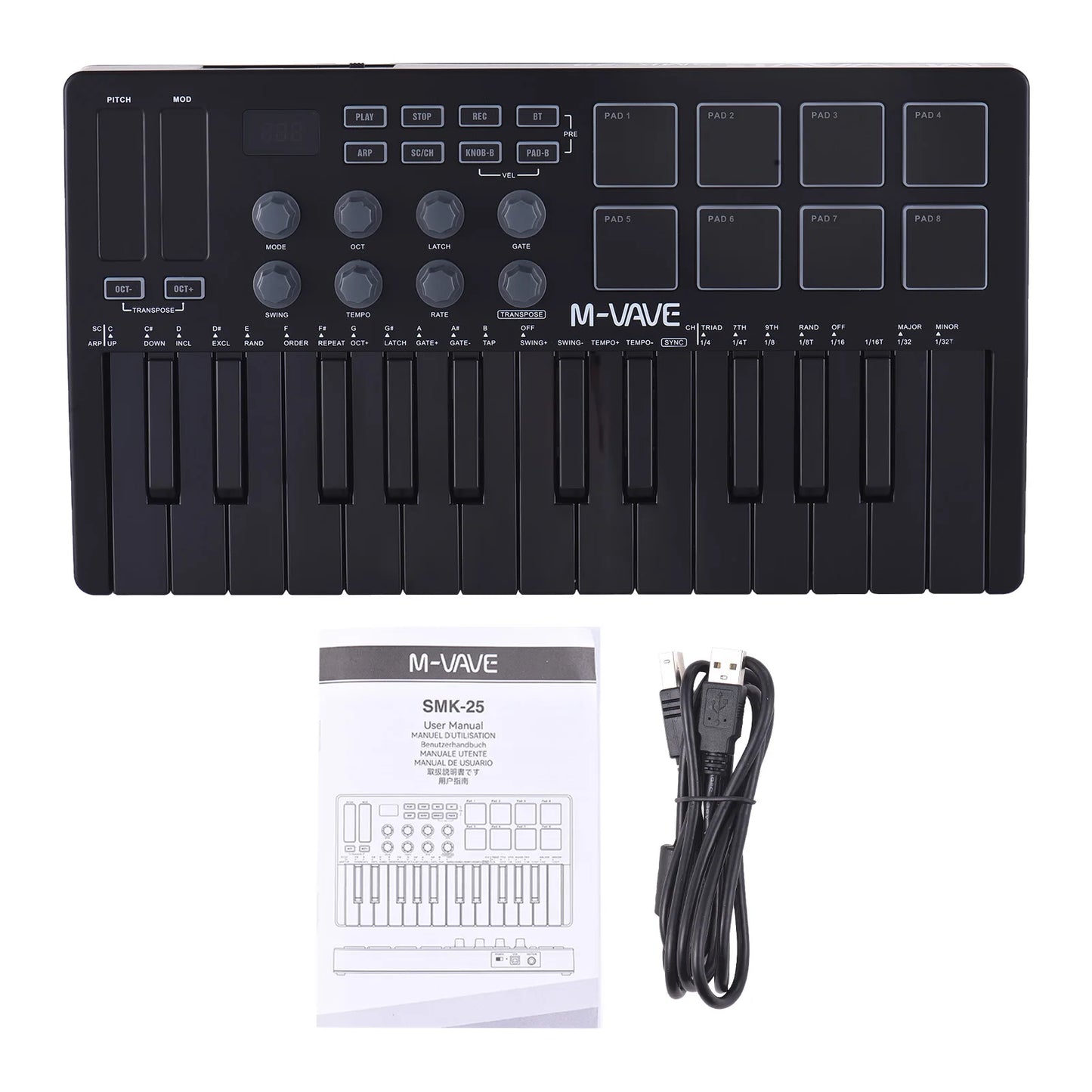 25-Key Wireless MIDI Keyboard Controller