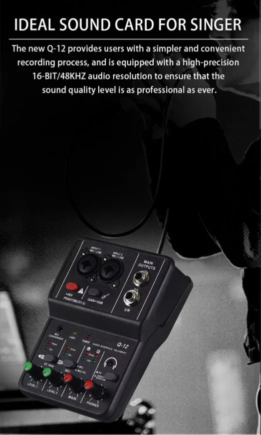 2-Channel USB Audio Interface Mixer