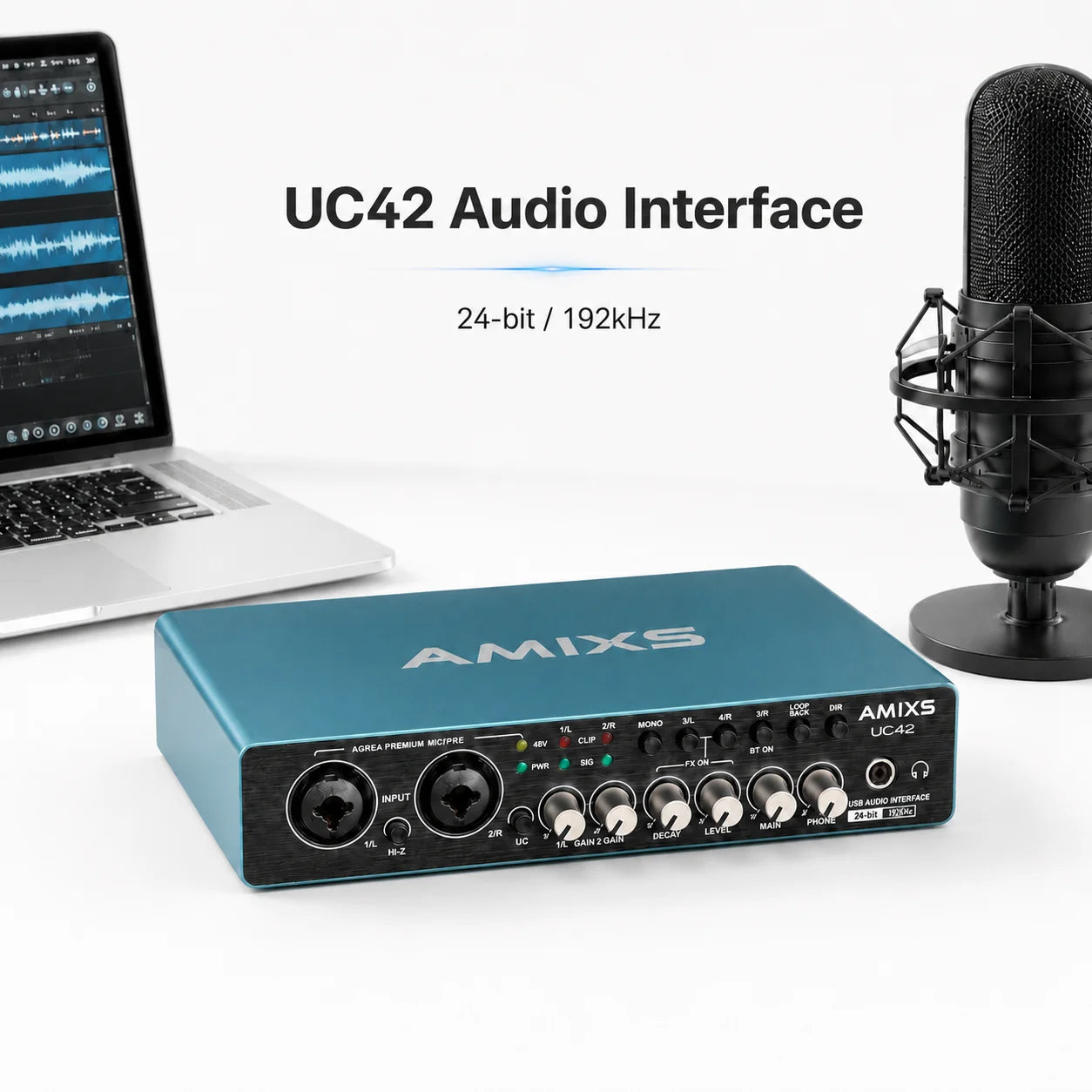 UC42 USB Audio Interface Recording Sound Card
