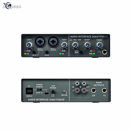 USB Audio Interface Mixer 2 Channel Recording