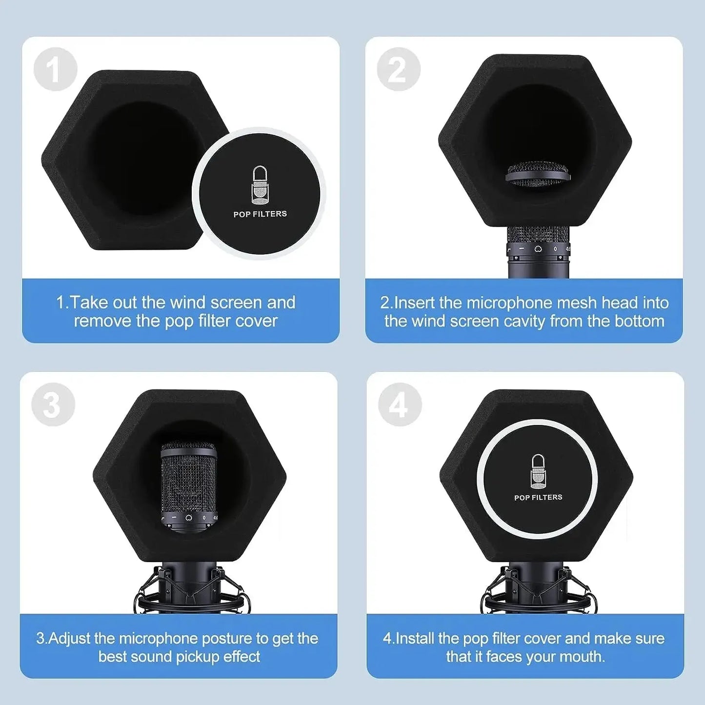 Microphone Isolation Ball Pop Filter Shield