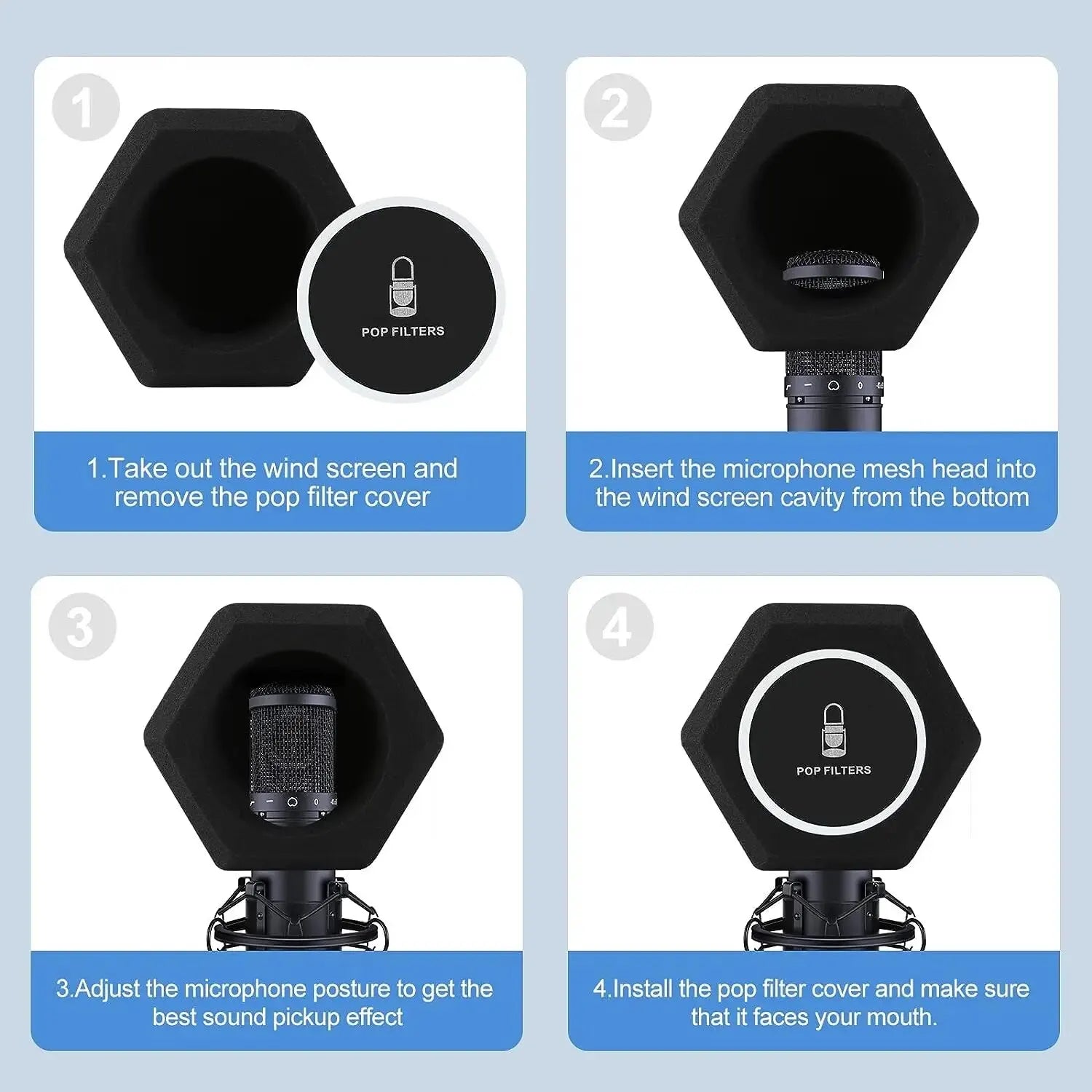 Microphone Isolation Ball Pop Filter Shield