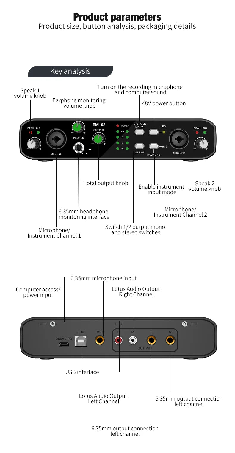USB Audio Interface 32 Bit 384kHz Recording