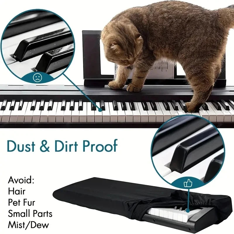61 Key Piano Dust Cover Adjustable Canvas