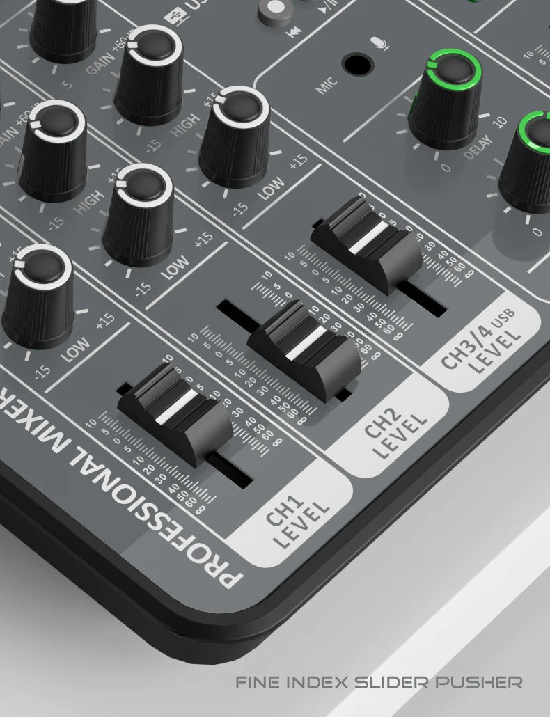 4 Channel Bluetooth Mixer with 48V Phantom Power