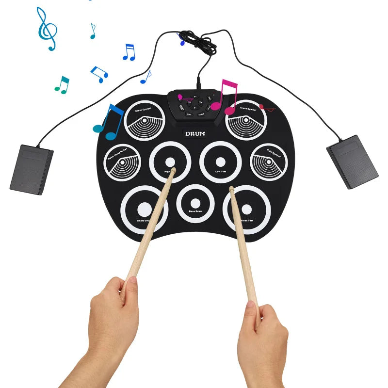 Portable Electronic Drum Set 9 Pad MIDI Kit