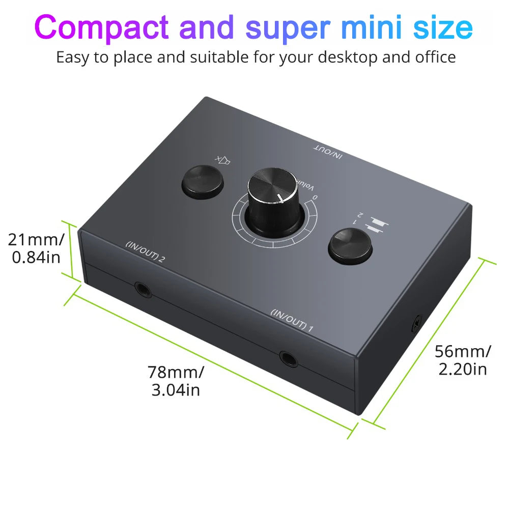 3.5mm Audio Switcher Stereo Source Selector