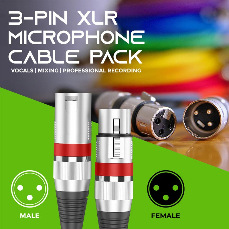 XLR Microphone Extension Cable 3-Pin Balanced