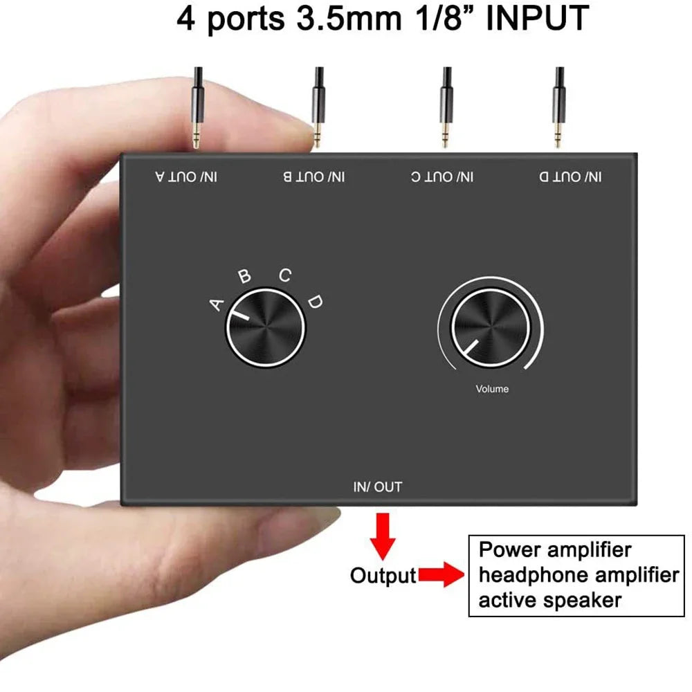 3.5mm Audio Switcher Stereo Source Selector