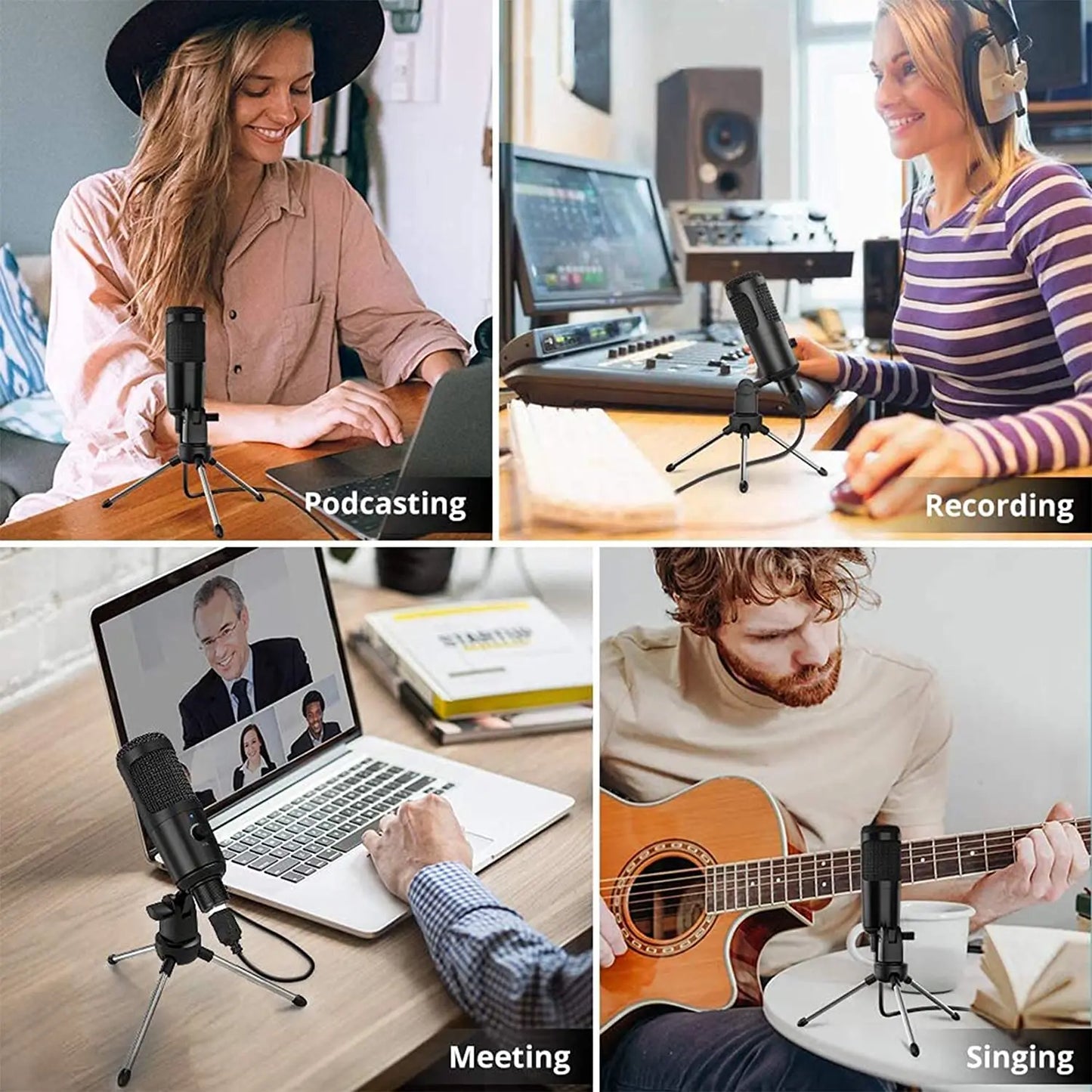 USB Condenser Microphone with Desktop Stand