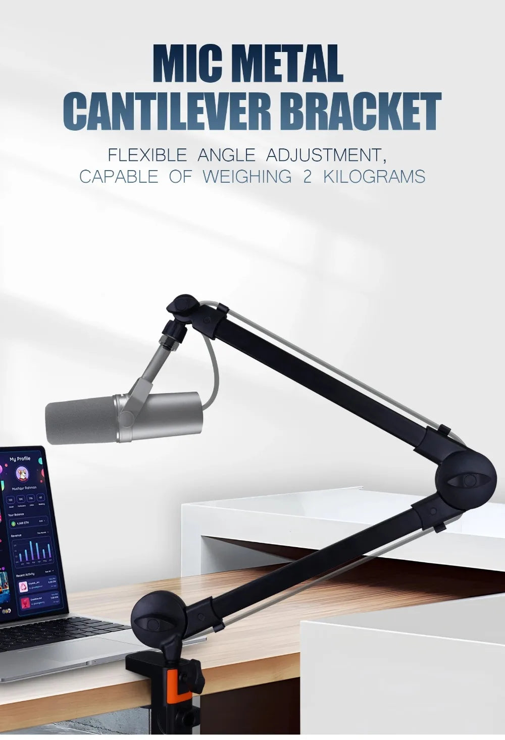 Adjustable Microphone Boom Arm Stand