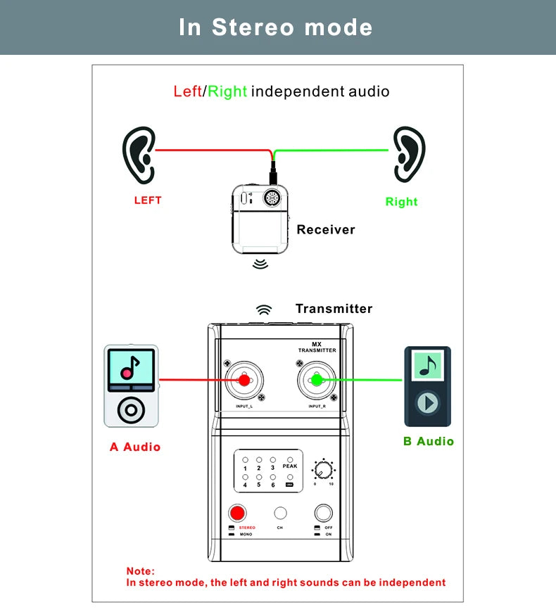 Wireless In Ear Monitor System Stereo Audio